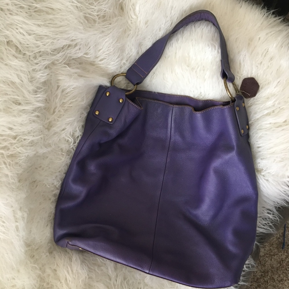 A.P.C. Purple Leather Shoulder Bag